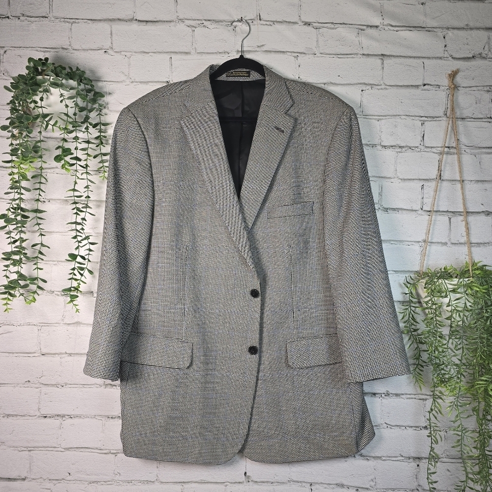 Men's Gray Houndstooth Sport Coat Blazer